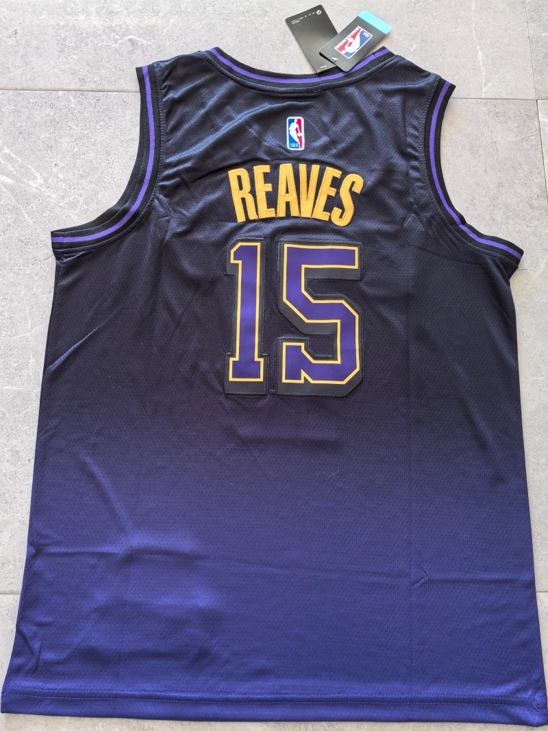 Men Los Angeles Lakers #15 Reaves purple 2024 2025 NBA jersey->youth nba jersey->Youth Jersey